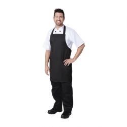 Nisbets Essentials Bib Apron Polycotton Black (2 pack)