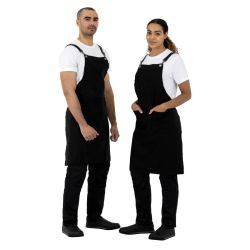 Southside Linen Blend Bib Apron Black