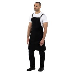 Southside Linen Blend Bib Apron Black