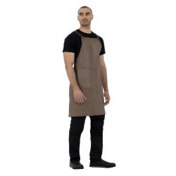 Southside Linen Blend Bib Apron Chocolate
