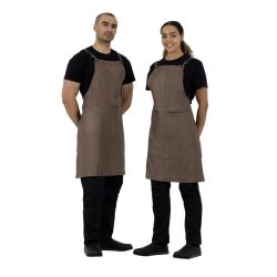 Southside Linen Blend Bib Apron Chocolate