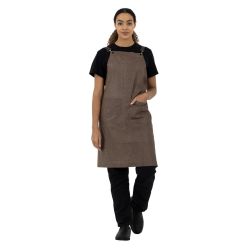 Southside Linen Blend Bib Apron Chocolate