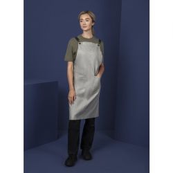 Southside Linen Blend Bib Apron Grey