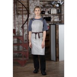 Southside Linen Blend Bib Apron Grey