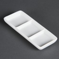 Olympia Whiteware 3 Section Dishes (12 pack)