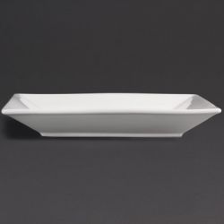 Olympia Whiteware Square Plates Wide Rim 250mm (6 Pack)