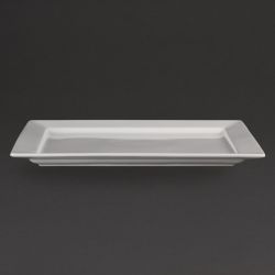 Olympia Whiteware Wide Rim Rectangular Platter 400x295mm