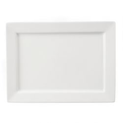 Olympia Whiteware Wide Rim Rectangular Platter 400x295mm