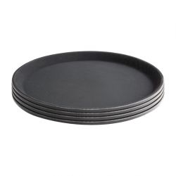Olympia Kristallon Fibreglass Round Non-Slip Tray Black