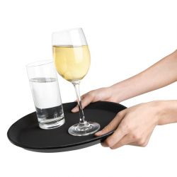 Olympia Kristallon Polypropylene Round Non-Slip Tray Black