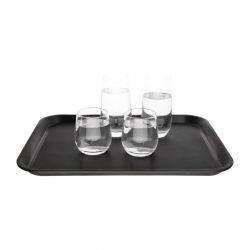 Olympia Kristallon Polypropylene Rectangular Non-Slip Tray Black