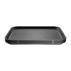 Olympia Kristallon Polypropylene Rectangular Non-Slip Tray Black