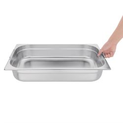 Vogue Stainless Steel Gastronorm Tray With Handles 100mm