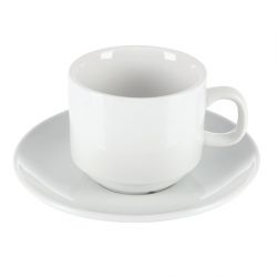 Olympia Whiteware Stacking Tea Cups 7oz 200ml (12 Pack)