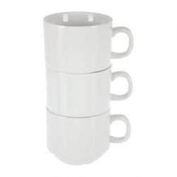 Olympia Whiteware Stacking Tea Cups 7oz 200ml (12 Pack)