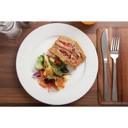 Olympia Whiteware Wide Rimmed Plates 250mm (12 Pack)