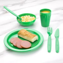 Olympia Kristallon Polypropylene Plates Green 230mm (12 pack)