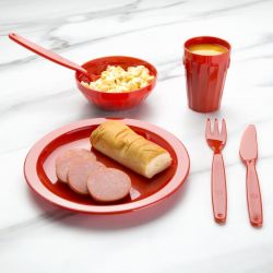 Olympia Kristallon Polypropylene Bowls Red 103mm (12 pack)