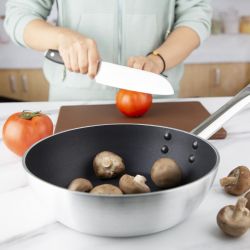 Vogue Aluminium Non-Stick Induction Flared Saut Pan 24cm