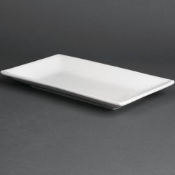 Olympia Whiteware Serving Rectangular Platters 250x 150mm (4 Pack)