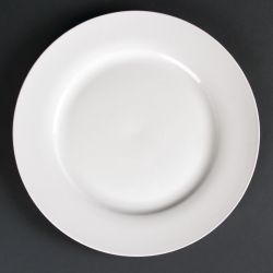 Olympia Lumina Wide Rim Round Plates White 270mm (4 pack)