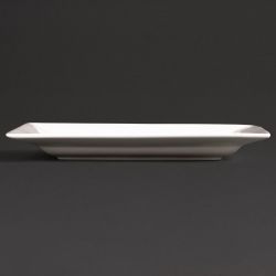 Olympia Lumina Wide Rim Rectangular Plates White 200x 130mm (6 pack)