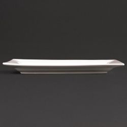Olympia Lumina Wide Rim Rectangular Plates White 257x 155mm (4 pack)