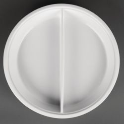 Olympia Whiteware Divided Round Dish 3.5Ltr 123.1oz