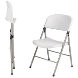 Bolero Foldaway Utility Chairs White (2 pack)