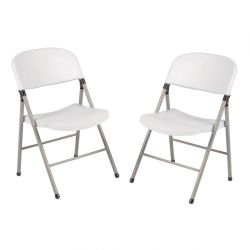 Bolero Foldaway Utility Chairs White (2 pack)