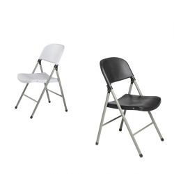 Bolero Foldaway Utility Chairs White (2 pack)