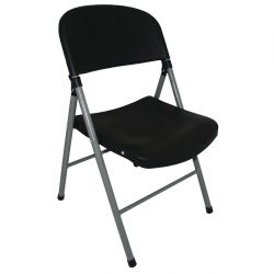 Bolero Foldaway Utility Chairs Black (2 pack)