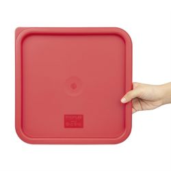 Hygiplas Square Food Storage Container Lid Red