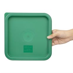 Hygiplas Polycarbonate Square Food Storage Container Lid Green