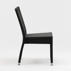Bolero PE Wicker Side Chairs Charcoal (Pack of 4)
