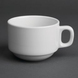 Royal Porcelain Classic White Stackable Tea Cups 200ml (12 pack)