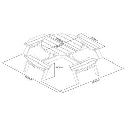 Rowlinson Round Wooden Picnic Table 6.5ft