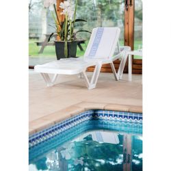 Polypropylene Sun Loungers White (Pack of 2)
