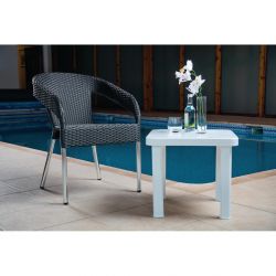 Bolero Wicker Wraparound Bistro Chairs Charcoal (4 Pack)