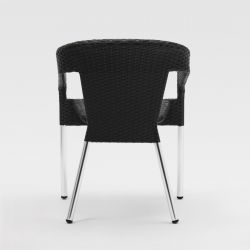 Bolero Wicker Wraparound Bistro Chairs Charcoal (4 Pack)