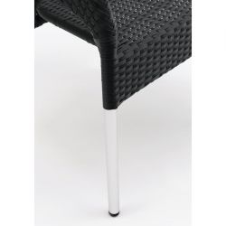 Bolero Wicker Wraparound Bistro Chairs Charcoal (4 Pack)