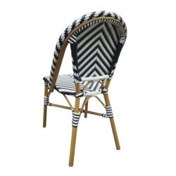 Bolero Parisian Style Rattan Side Chair Black (2 pack)