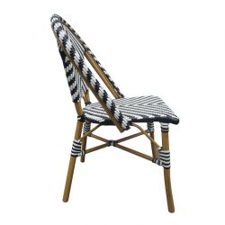 Bolero Parisian Style Rattan Side Chair Black (2 pack)