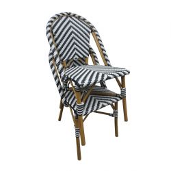 Bolero Parisian Style Rattan Side Chair Black (2 pack)