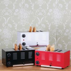 Rowlett Regent 4 Slot Toaster Traffic Red with 2x Additional Elements