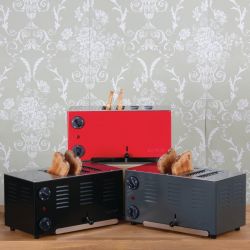 Rowlett Regent 4 Slot Toaster Traffic Red with 2x Additional Elements