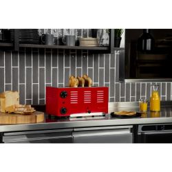 Rowlett Regent 4 Slot Toaster Traffic Red with 2x Additional Elements