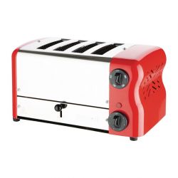 Rowlett Esprit 4 Slot Toaster Traffic Red w/2x Additional Elements & Sandwich Cage