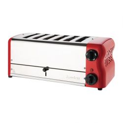 Rowlett Esprit 6 Slot Toaster Traffic Red w/2x Additional Elements & Sandwich Cage