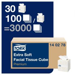 Tork Premium Extra Soft Facial Tissues Cube 2ply (30x100) (Pack of 30)